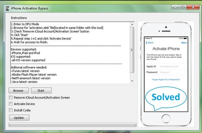 Bypass iCloud Activation tool