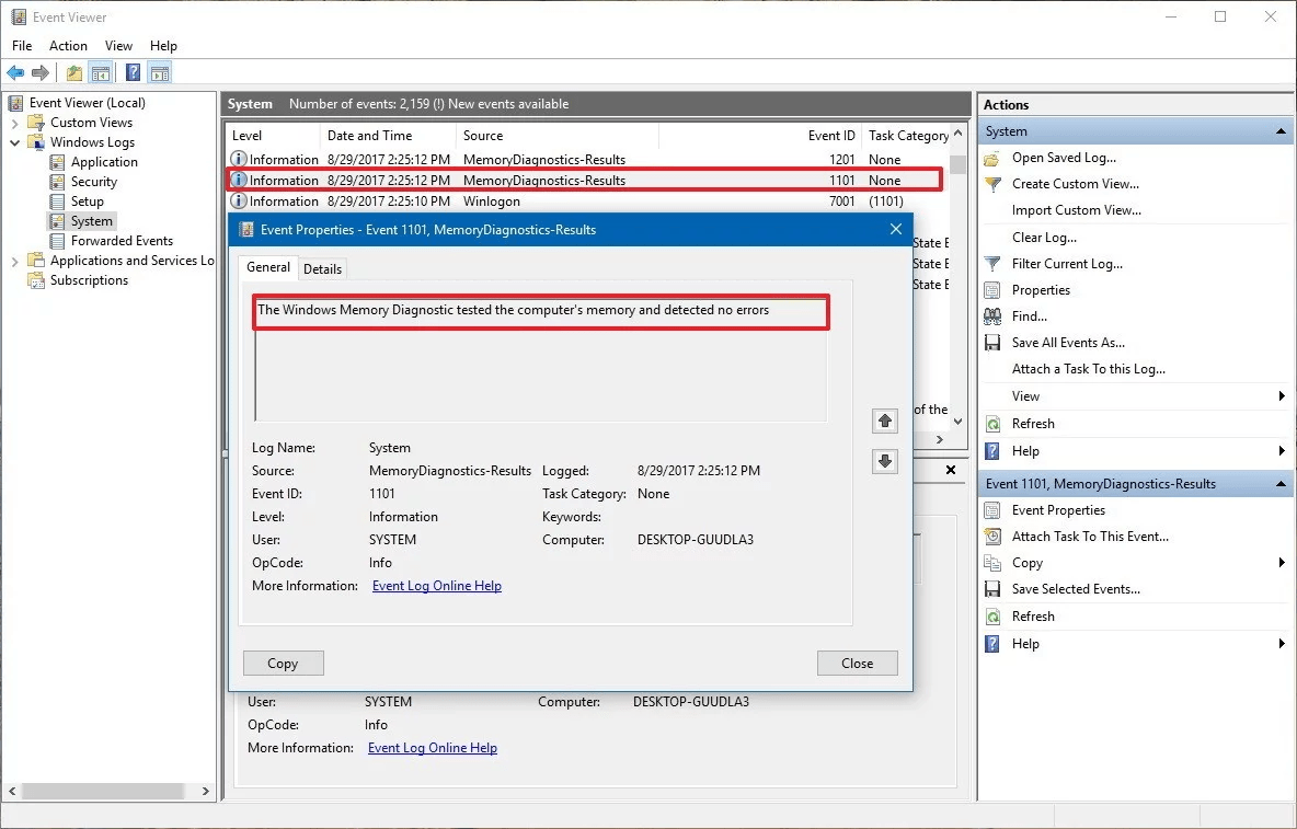 Windows Memory Diagnostic