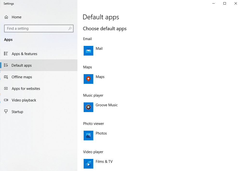 default apps