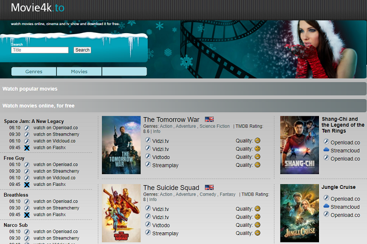 Best free 4k movie streaming online sites