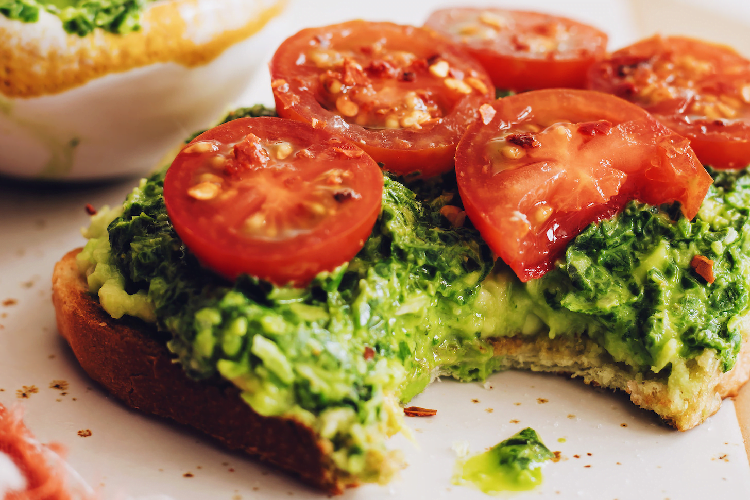 avocado toast with tomatoes