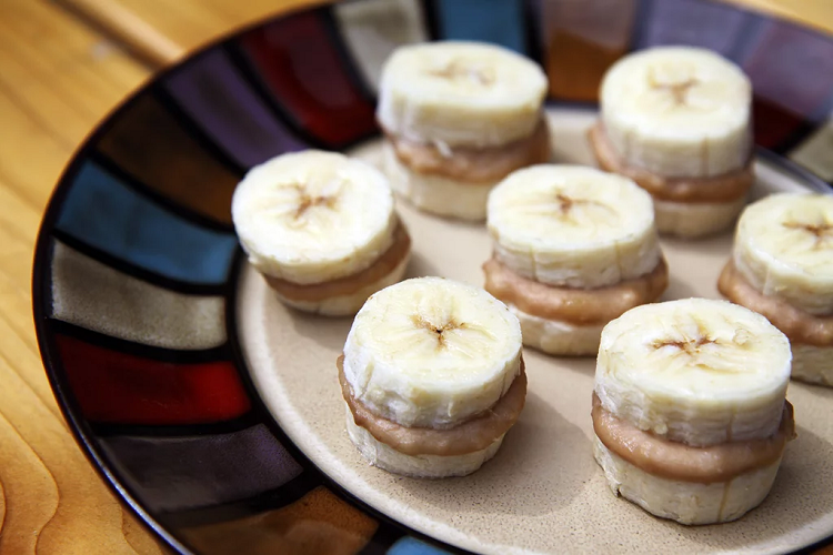 peanut butter and banana pieces