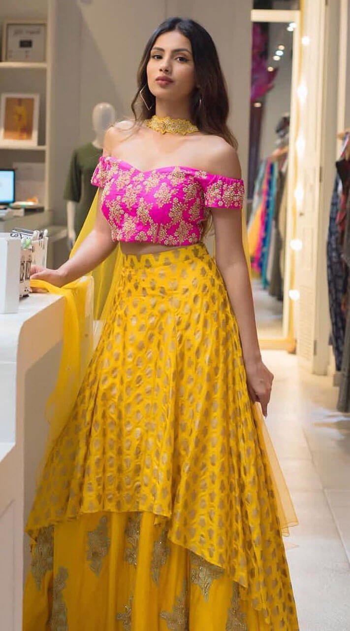 Off Shoulder Lehenga - ethnic fashion