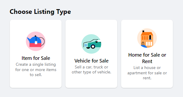 choose listing type