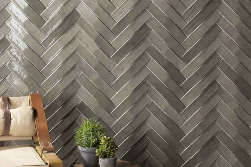 Subway Tiles in Herringbone Pattern