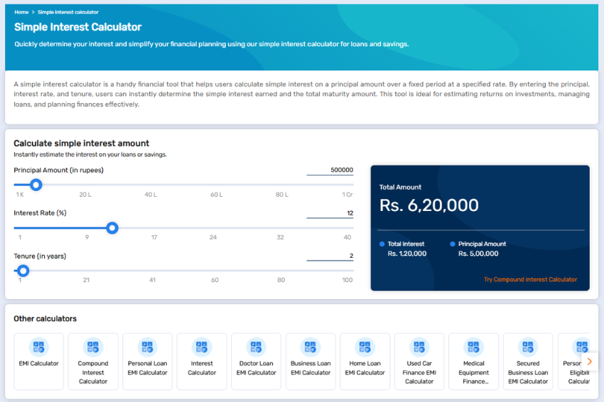 simple interest calculator