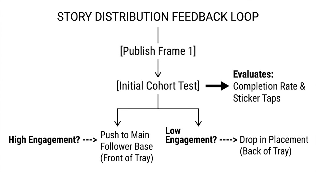 Instagram story distribution feedback loop