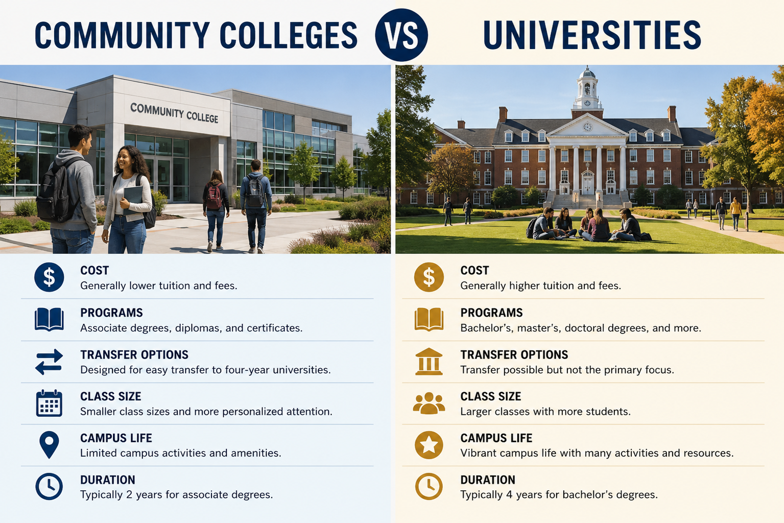 Community Colleges vs Universities